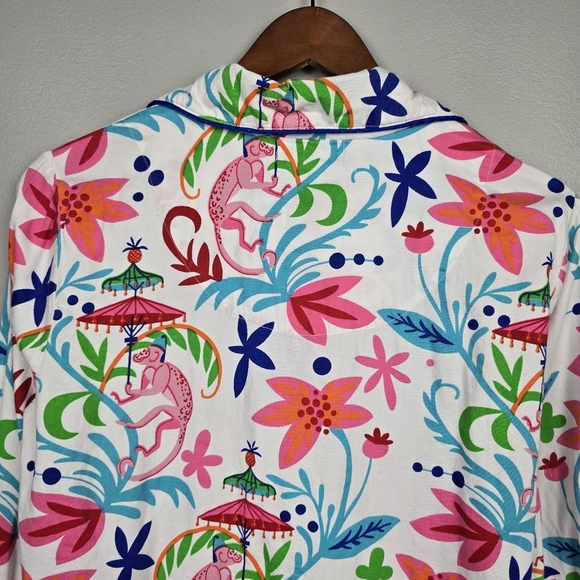 JAYES STUDIO Monkey's Sleep Shirt Bright Multicolored Womens Size S (4-8) - Picture 7 of 13